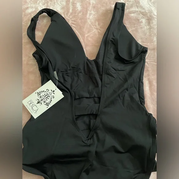 BECCA Prism High Leg One Piece Swimsuit-Scoop Neck, Open Back Design - Picture 4 of 9